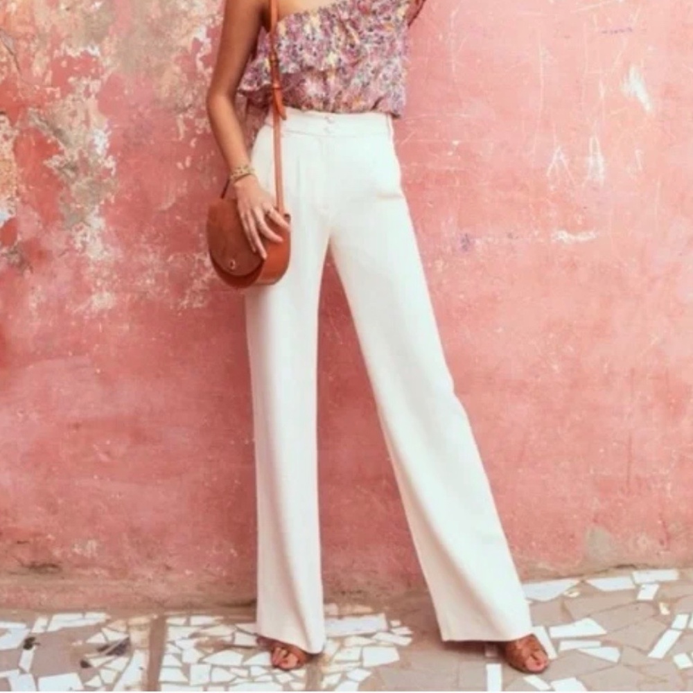 NWT Sezane Theofil Trousers in Nude